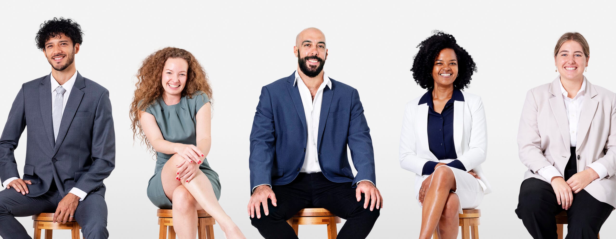 Diverse business people smiling while sitting jobs and career campaign